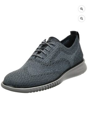 Men's Cole Haan Zero Grand Grey Knit Wingtip Casual Oxfords